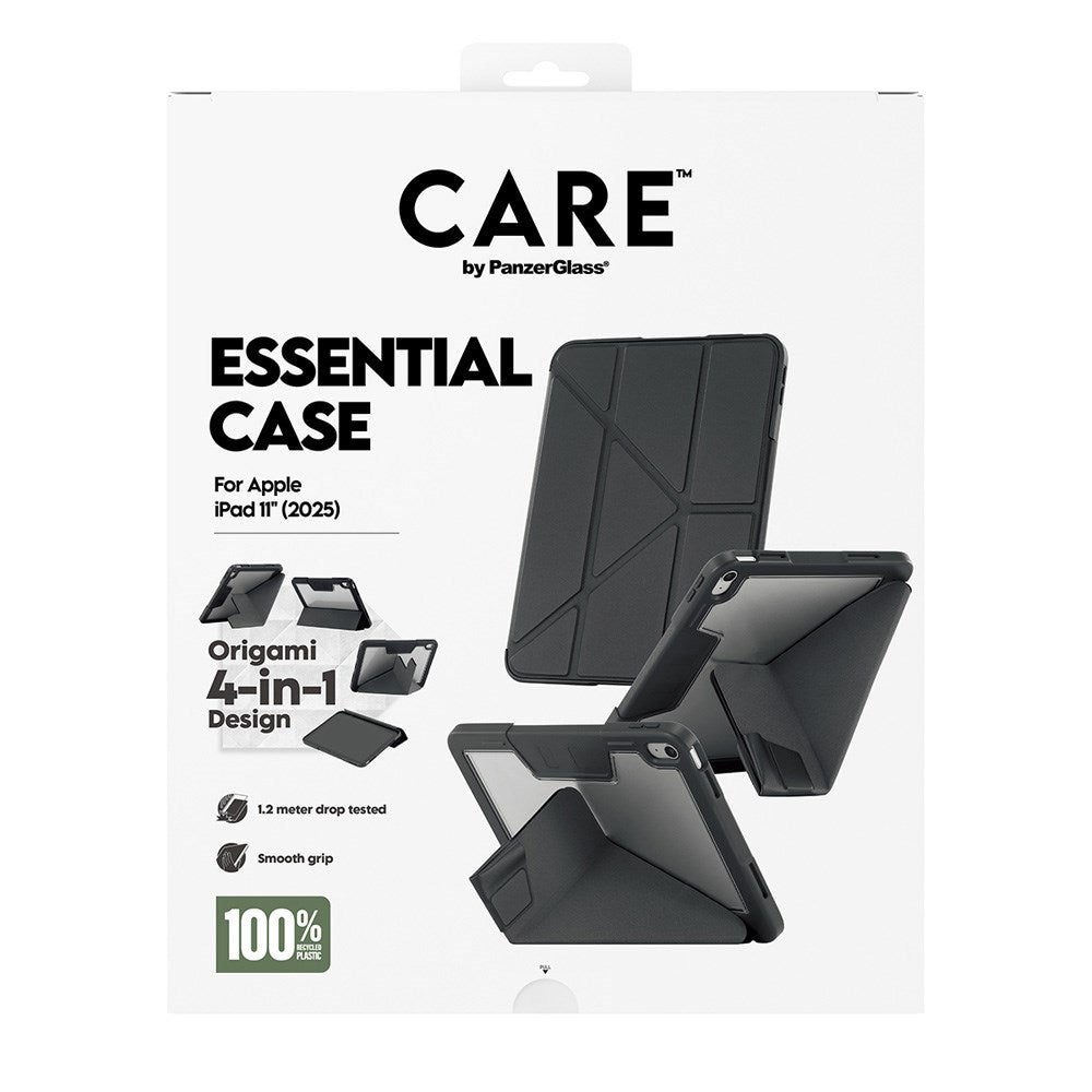 iPad 11" (2025) Care by PanzerGlass Essential Case - Stående Funksjon - Svart