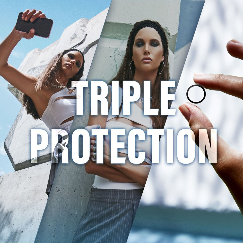 CARE By PanzerGlass iPhone 17e / 16e 3-i-1 FASHION Bundle - Skjermbeskyttelse (UWF) / Samba Deksel / Kamerabeskyttelse - Gjennomsiktig / Hvit