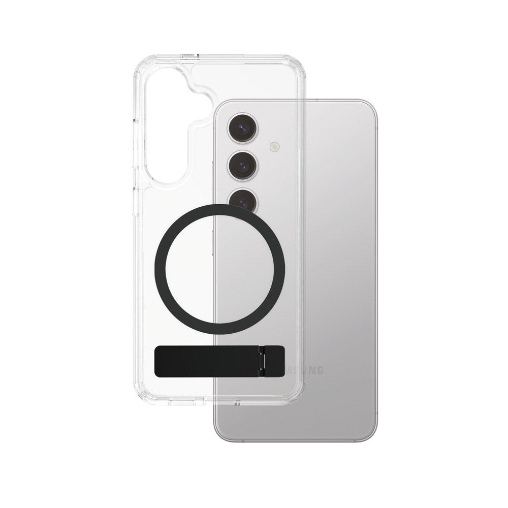 CARE by PanzerGlass Samsung Galaxy S25+ (Plus) Feature Kickstand Deksel - Qi Kompatibel - Transparent / Black