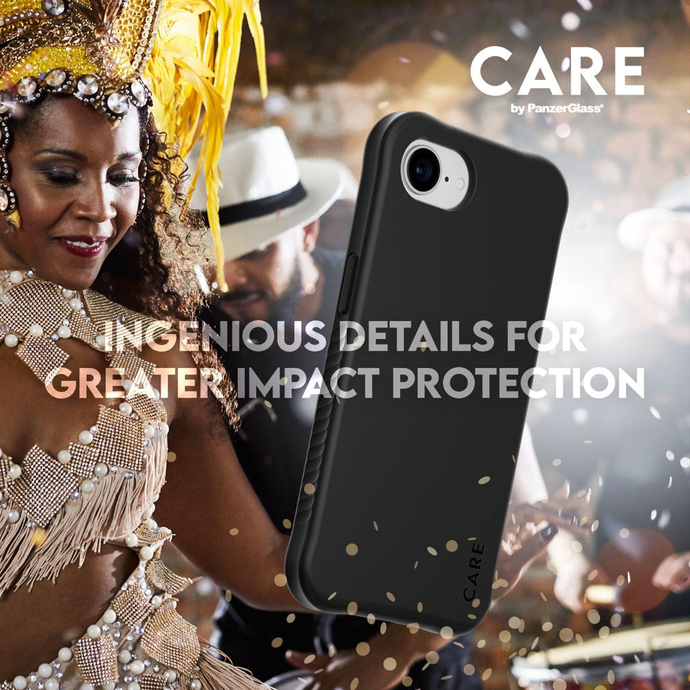 CARE by PanzerGlass iPhone 17e / 16e Fashionable Samba Deksel - MagSafe Kompatibel - Svart