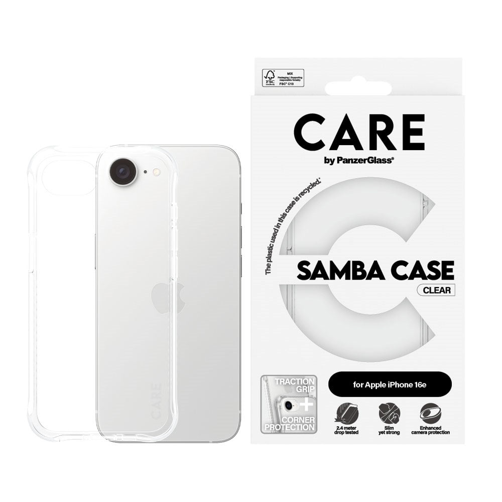 CARE by PanzerGlass iPhone 17e / 16e Fashionable Samba Deksel - Gjennomsiktig