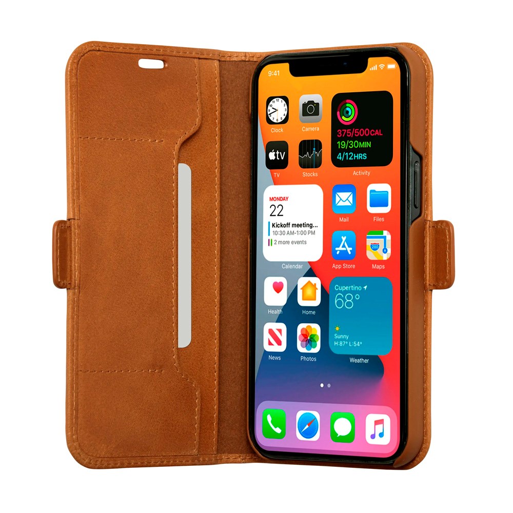 iPhone 12 Pro Max dbramante1928 Copenhagen Slim Ekte Skinn Flip Deksel m. Lommebok - Tan