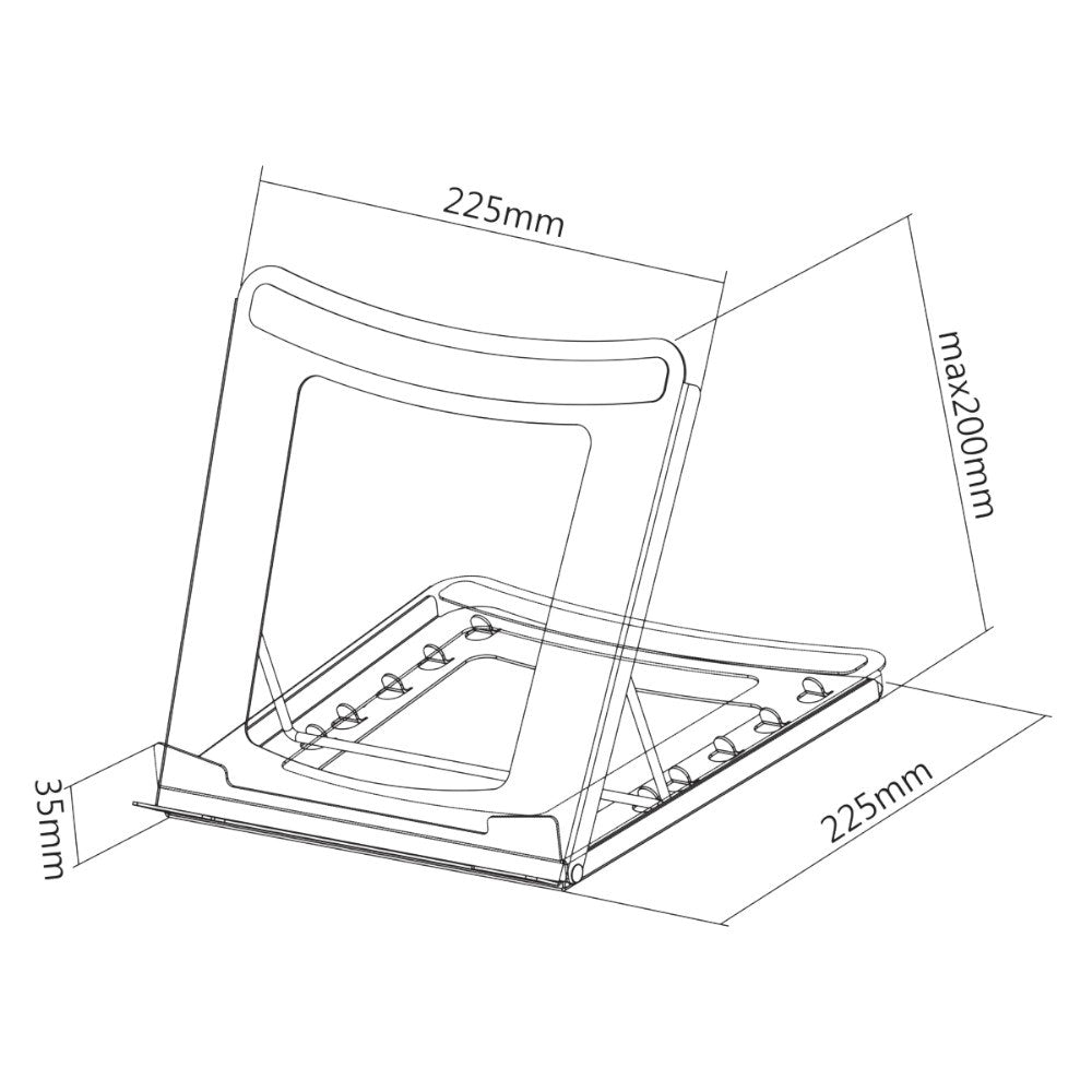 Deltaco Sammenleggbart Stativ for Laptop / Nettbrett - 5 Posisjoner - Mål: 10-15" - Grå