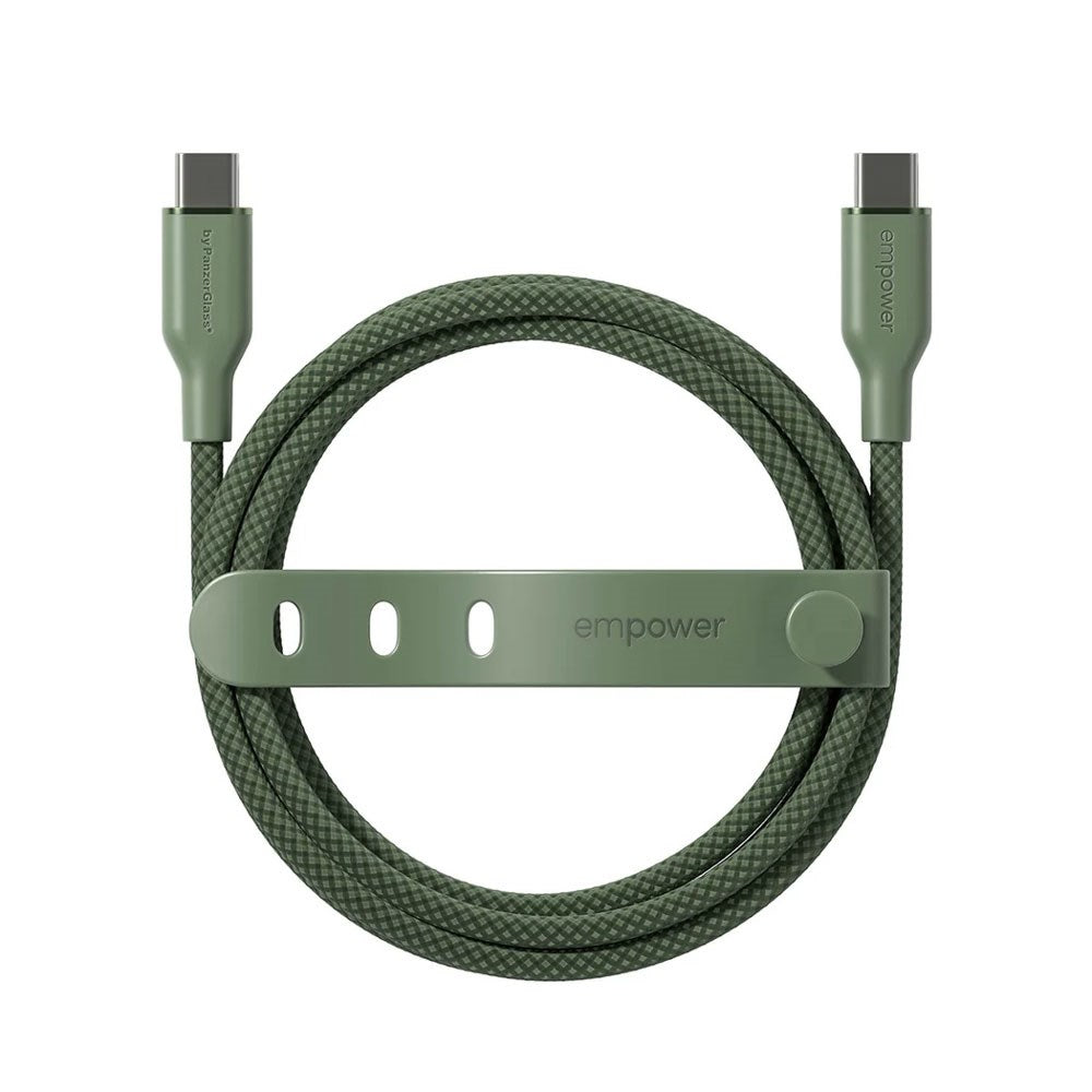 empower by PanzerGlass Racing 60W USB-C til USB-C Kabel – 2m – Sage