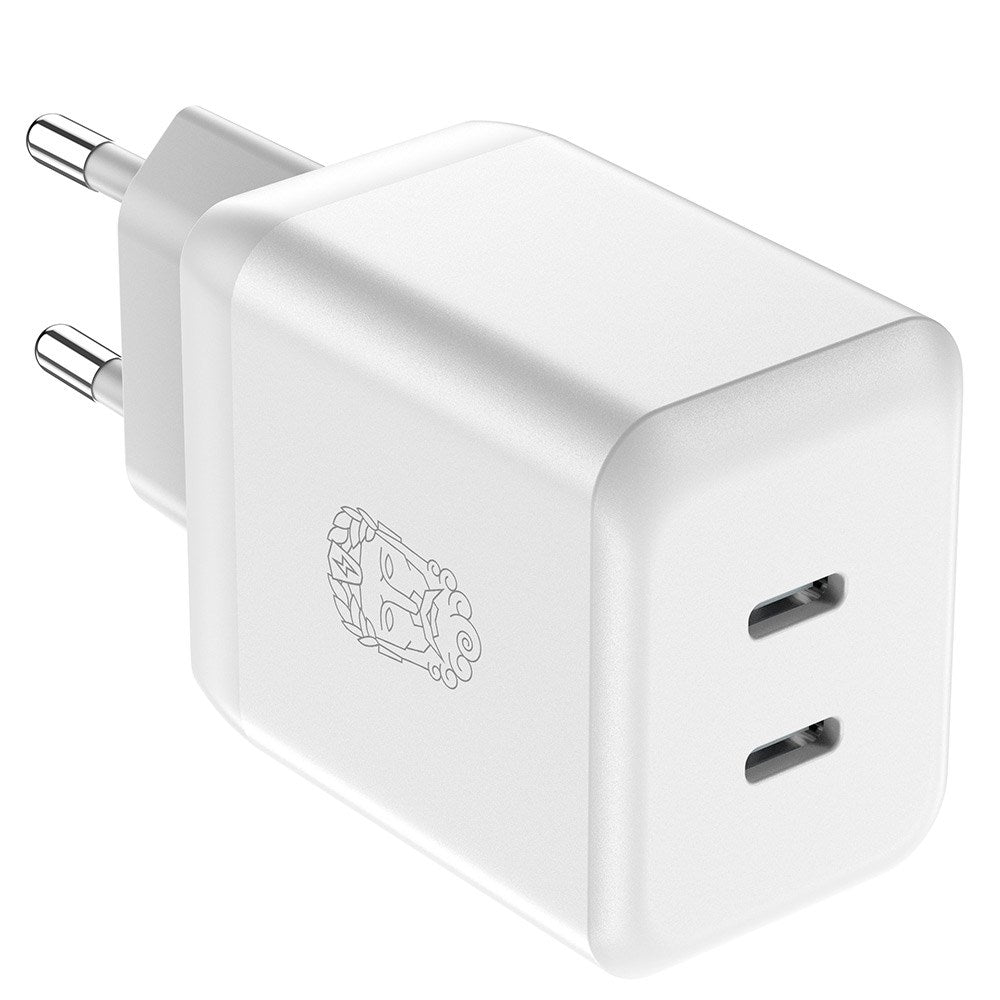 Upström Circular GaN 35W Resirkulert Plast Vegglader med 2 x USB-C - Hvit