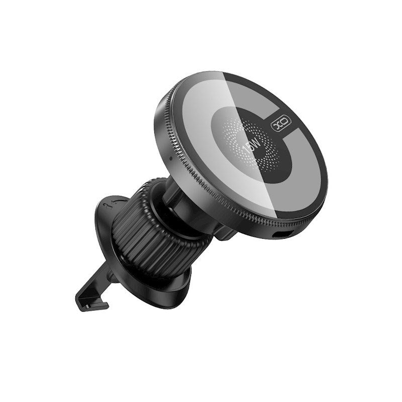XO CX025 Magnetisk Bilventil Telefonholder - 15W Trådløs Lading - MagSafe Kompatibel - Svart