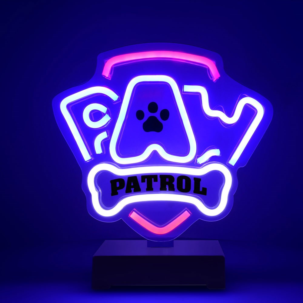 Neon LED-Skilt med Stativ - Paw Patrol