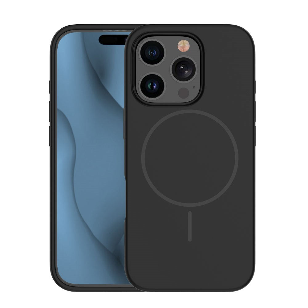 iPhone 14 Pro Silicone Thin Deksel - MagSafe Kompatibel - Svart