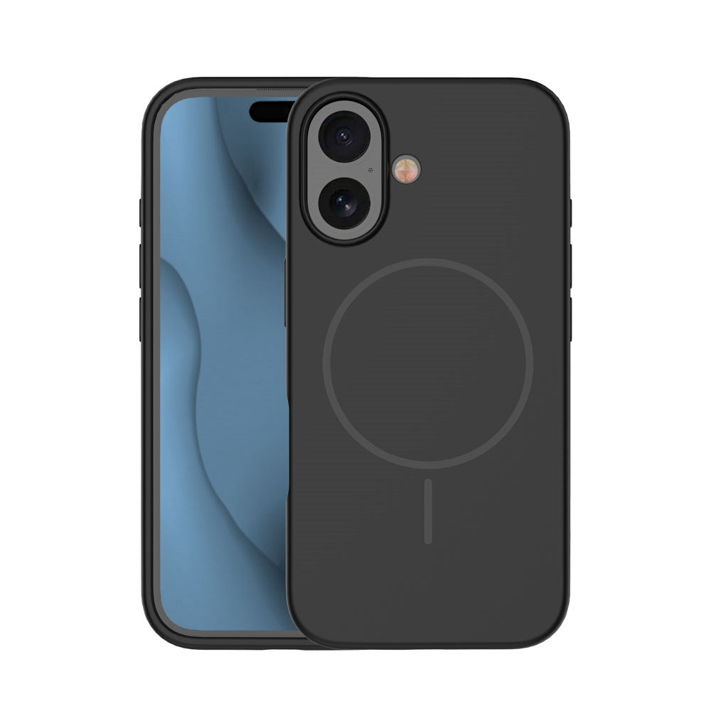iPhone 16 Plus Silicone Thin Deksel - MagSafe Kompatibel - Svart