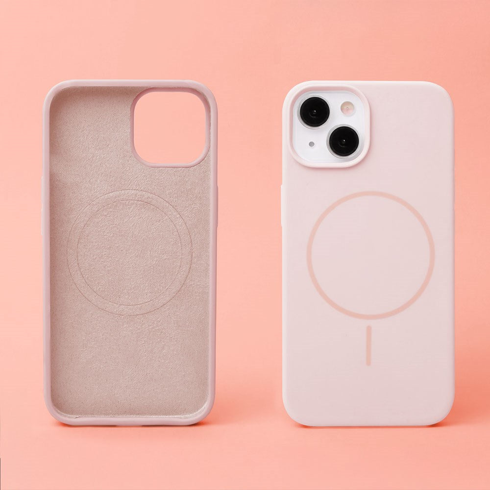 iPhone 15 Silicone Thin Deksel - MagSafe Kompatibel - Rosa