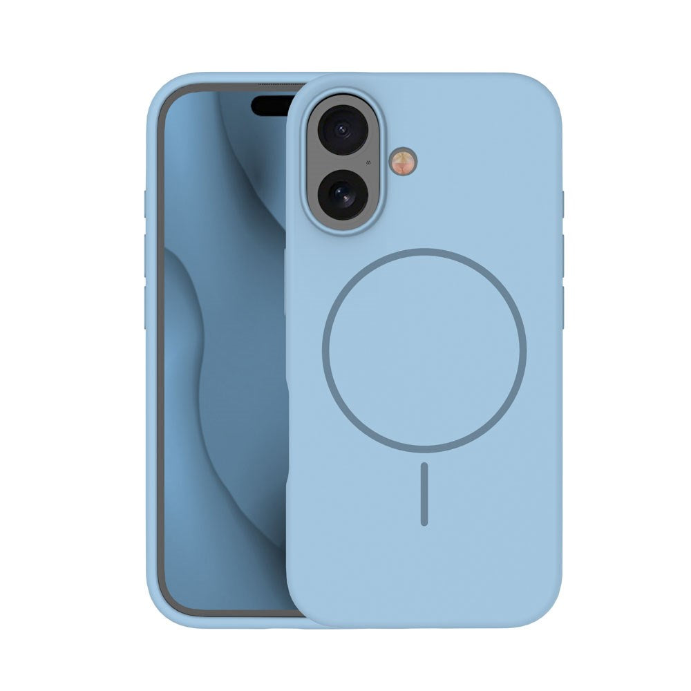 iPhone 16 Silicone Thin Deksel - MagSafe Kompatibel - Lys Blå