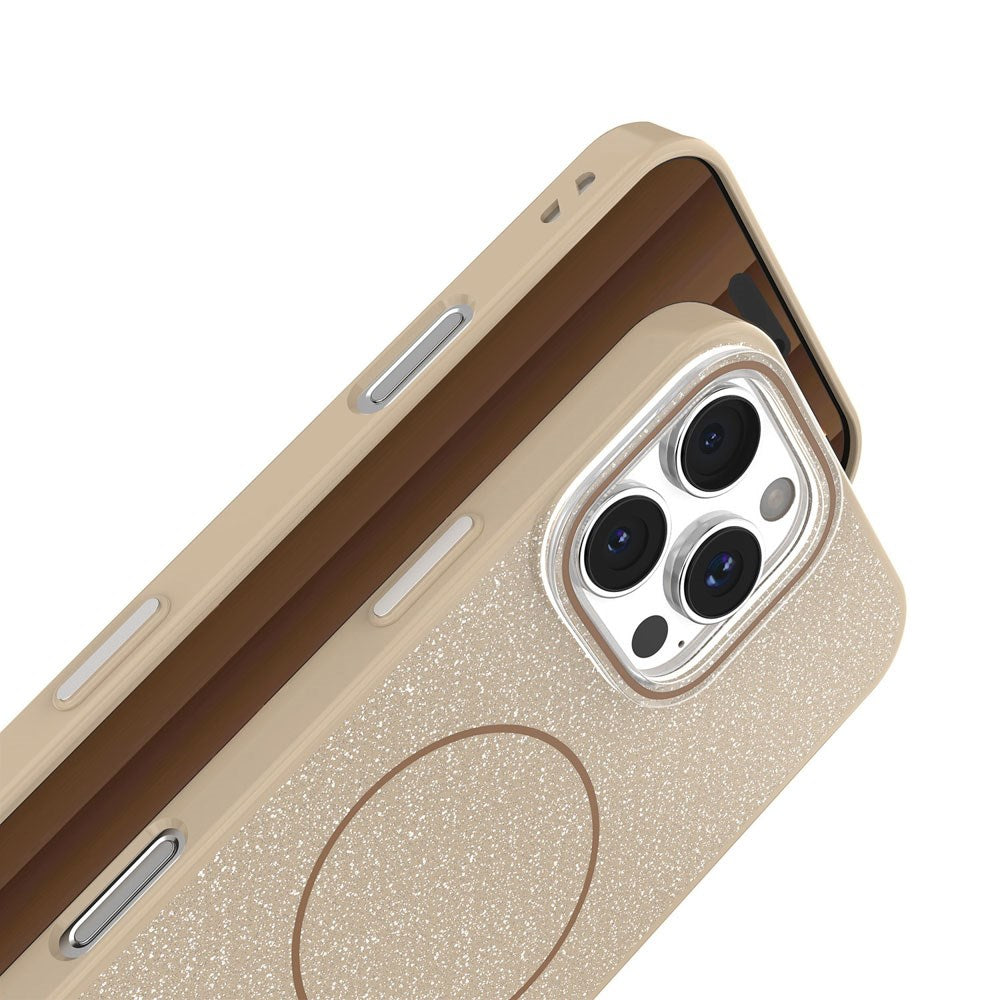 iPhone 15 Glitter Thin Deksel - MagSafe Kompatibel - Brun