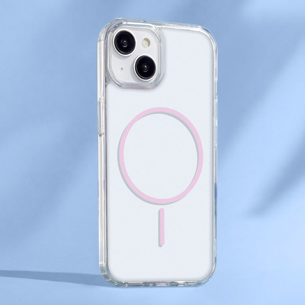 iPhone 17 TFO Anti-Shock Thin Deksel - MagSafe Kompatibel - Gjennomsiktig / Rosa