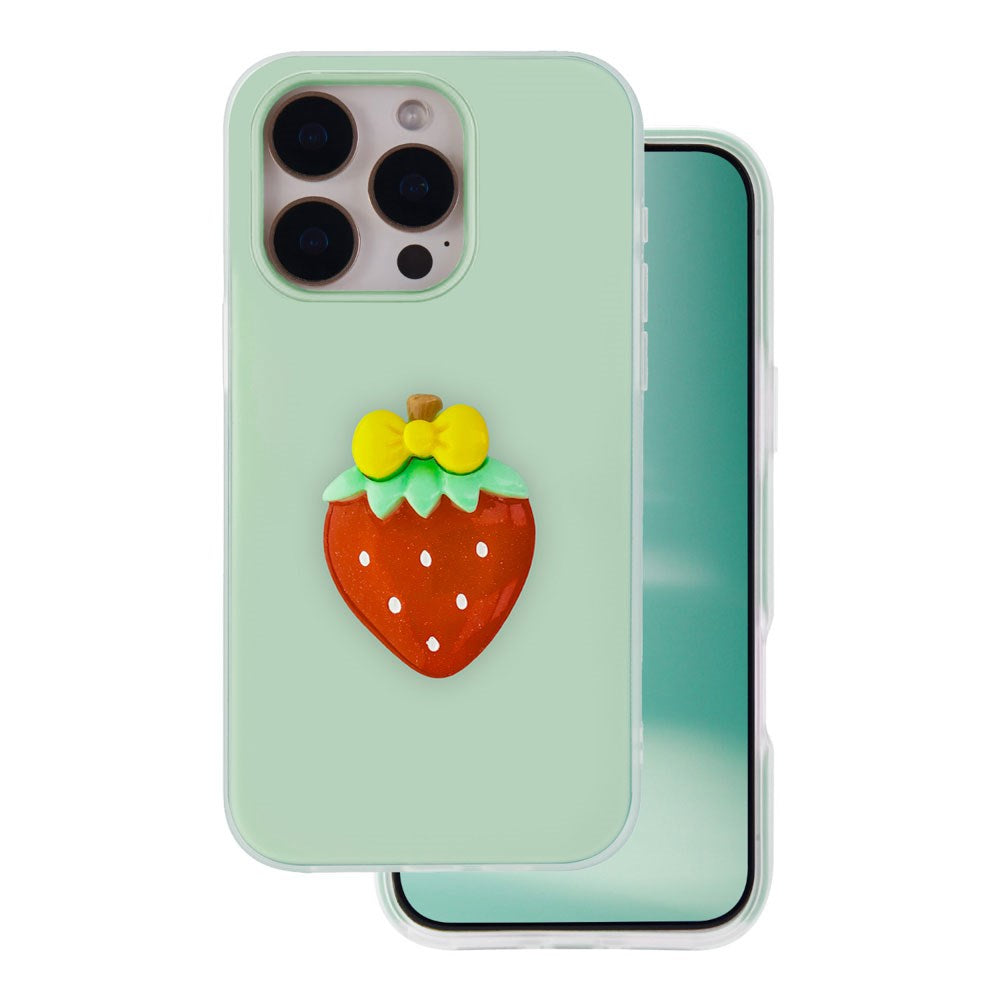 iPhone 15 Pro TFO 3D Frukt Deksel – Jordbær