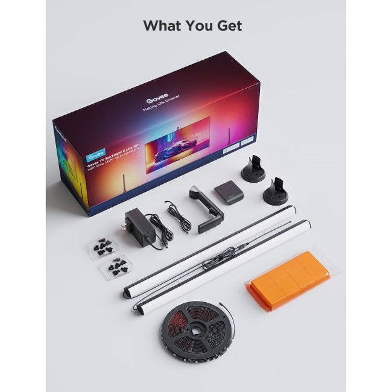 Govee TV BackLight 3 Lite Kit med Strip Light og Light Bars - 55 - 65" - Svart