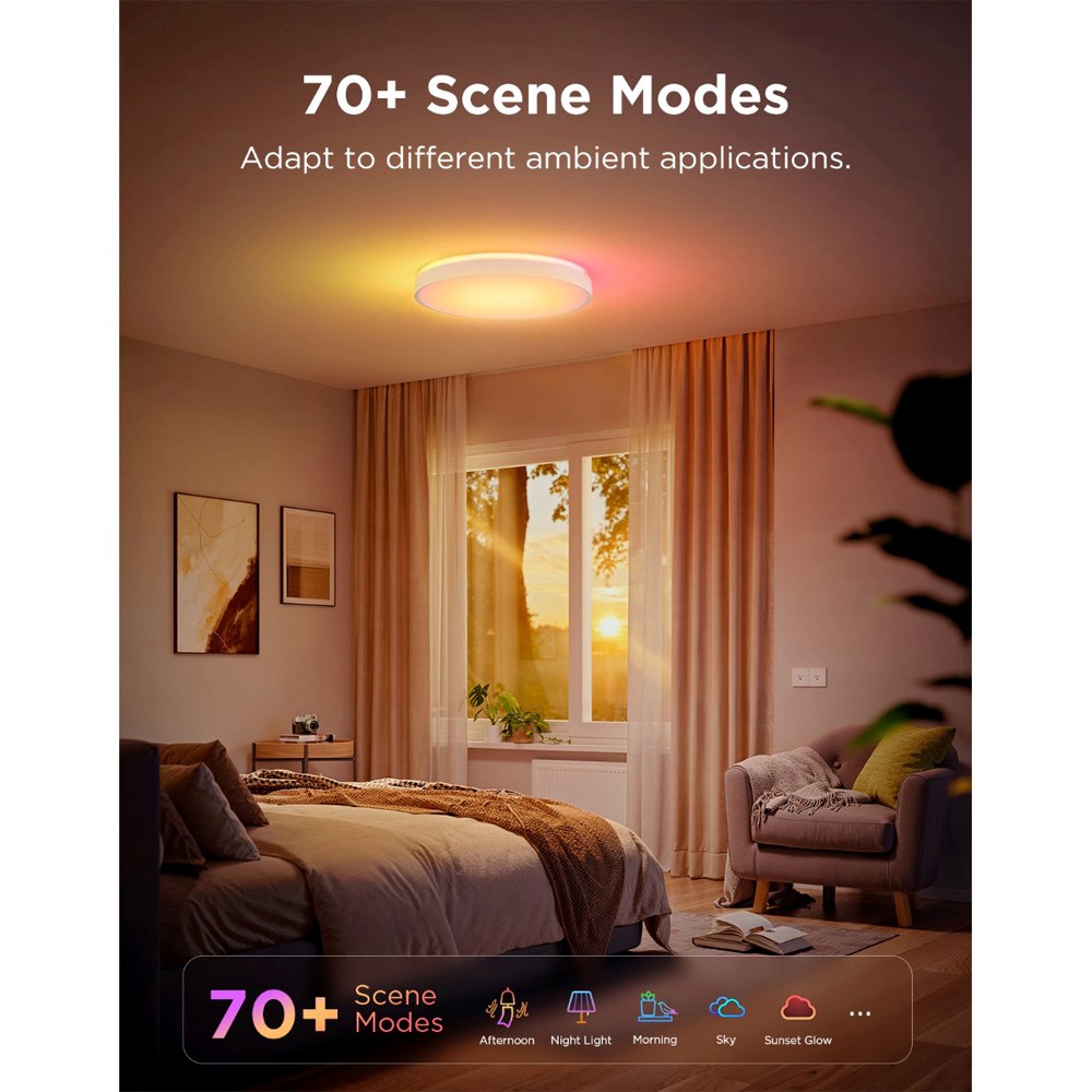 Govee Round Smart Ceiling Light - 15" - Hvit