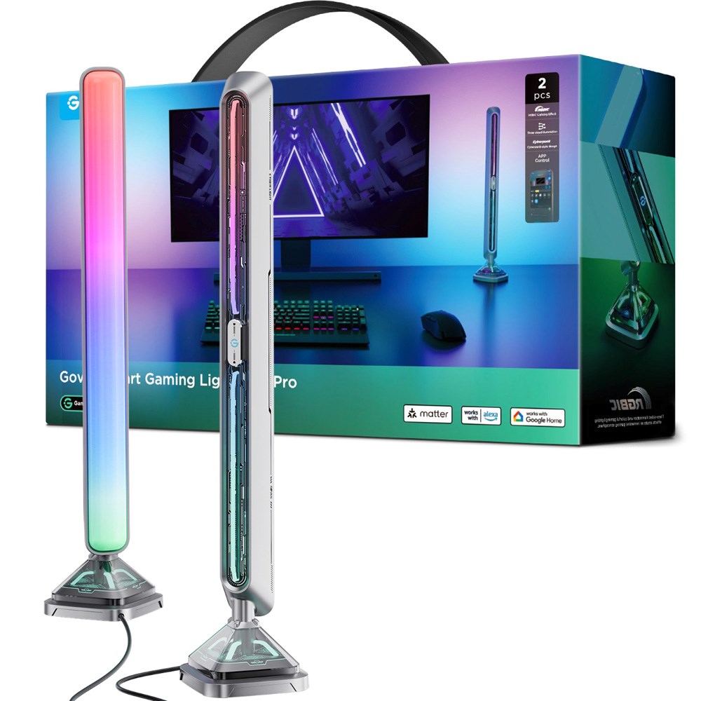 Govee Smart Gaming Light Bars Pro - Tresidig - Gjennomsiktig / Metall