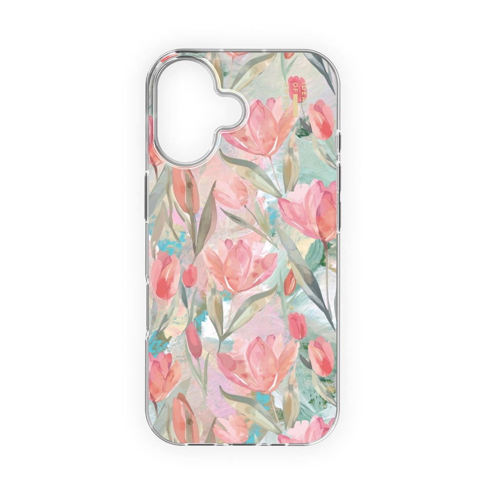 iPhone 16 iDeal Of Sweden Clear Case - MagSafe Kompatibel - Tulip Bloom