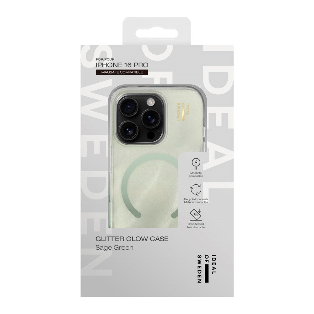 iPhone 16 Pro iDeal Of Sweden Clear Deksel - MagSafe Kompatibel - Sage Green