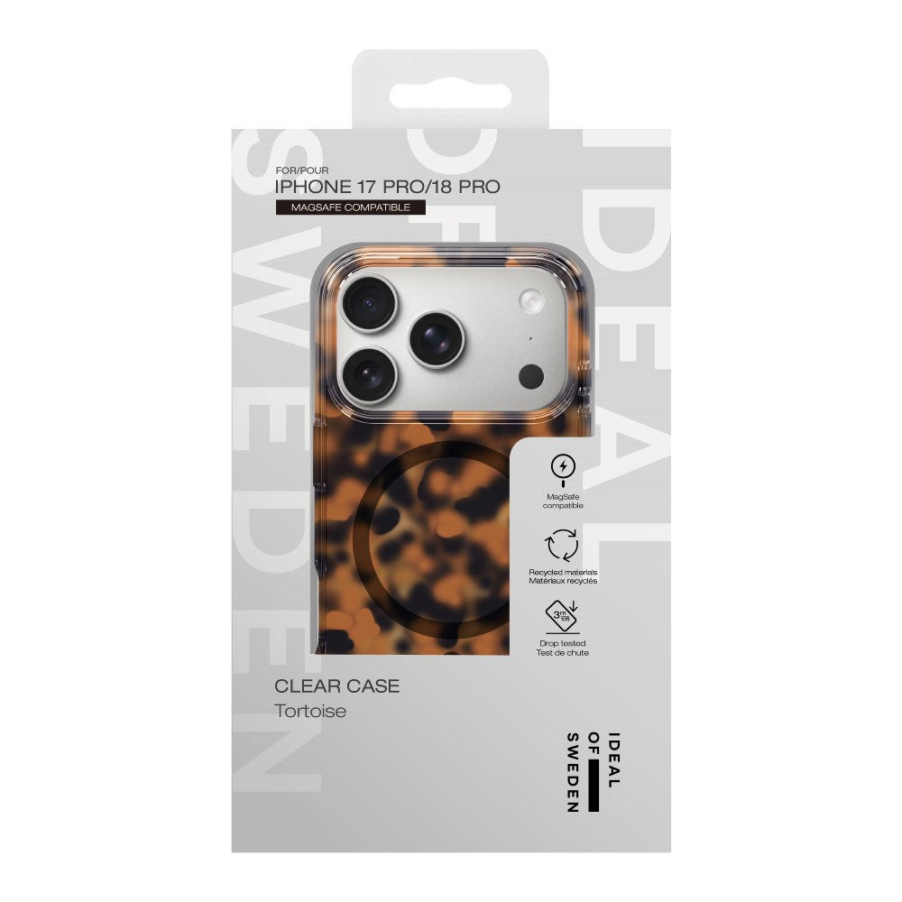 iPhone 18 Pro / 17 Pro iDeal Of Sweden Clear Deksel - MagSafe Kompatibel - Tortoise