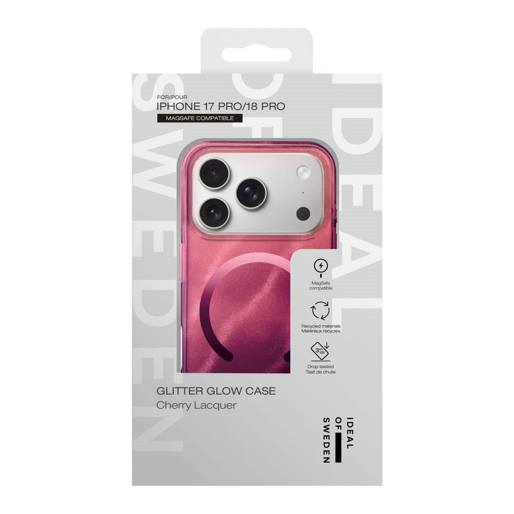 iPhone 18 Pro / 17 Pro iDeal Of Sweden Clear Deksel - MagSafe Kompatibel - Cherry Lacquer