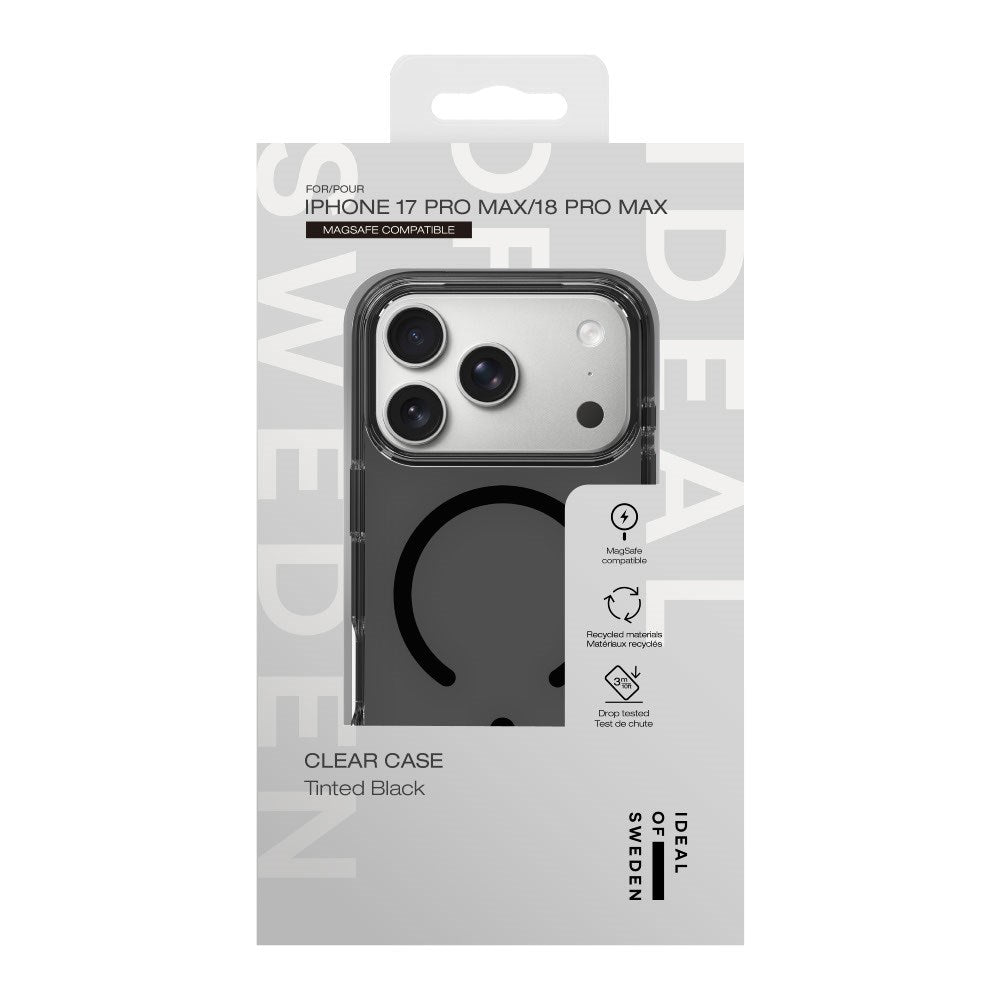 iPhone 18 Pro Max / 17 Pro Max iDeal Of Sweden Clear Deksel - MagSafe Kompatibel - Tinted Black