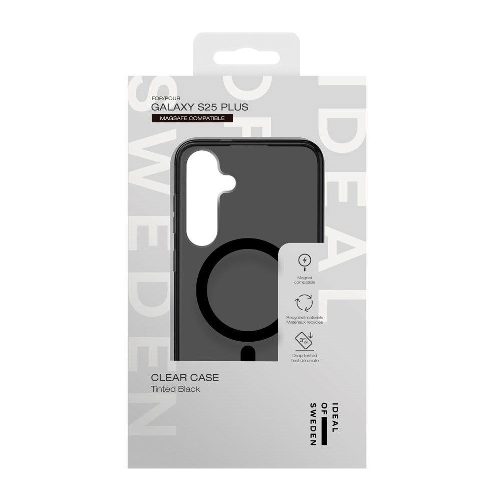 Samsung Galaxy S25+ (Plus) iDeal Of Sweden Clear Deksel - Trådløs Lading - Tinted Black
