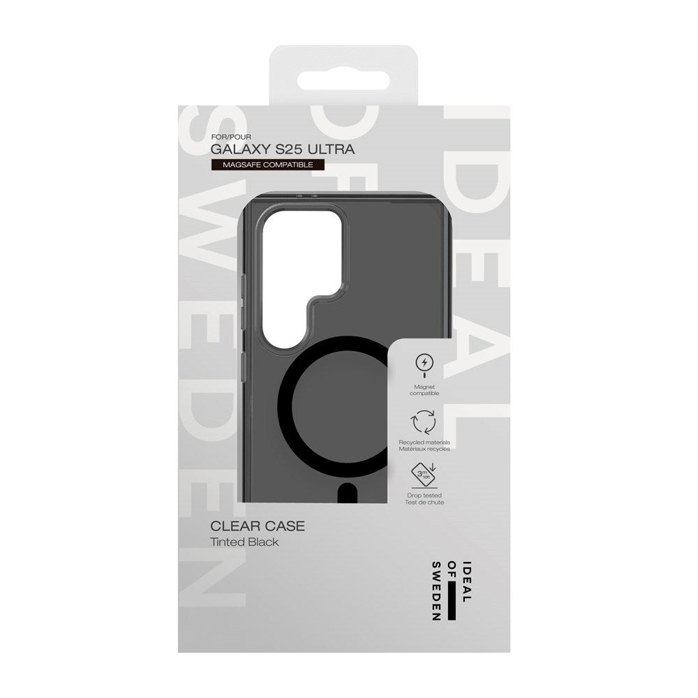 Samsung Galaxy S25 Ultra iDeal Of Sweden Clear Deksel - Trådløs Lading - Tinted Black
