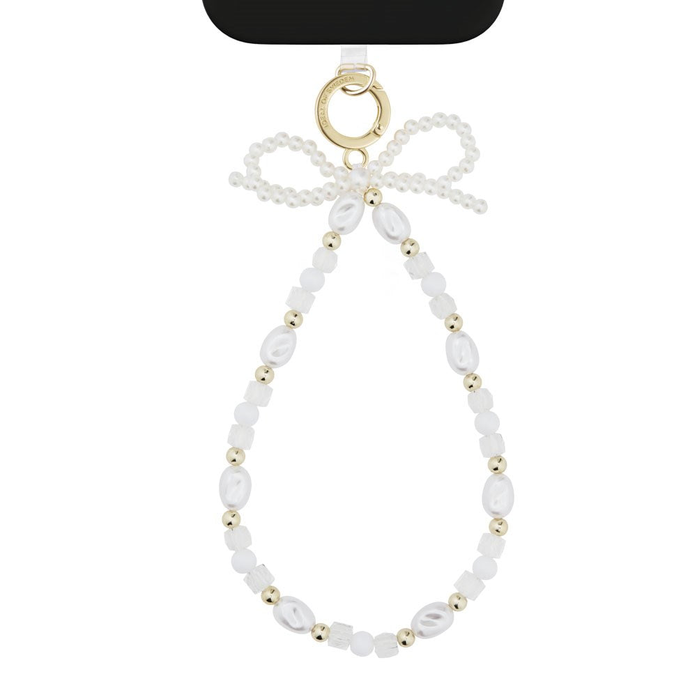 iDeal of Sweden Cord Wristlet Rem - Hvite Perler