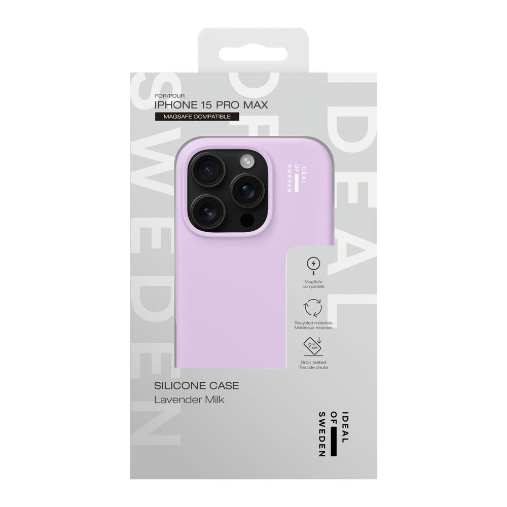 iPhone 15 Pro Max iDeal Of Sweden Silicone Deksel - MagSafe Kompatibel - Lavender Milk