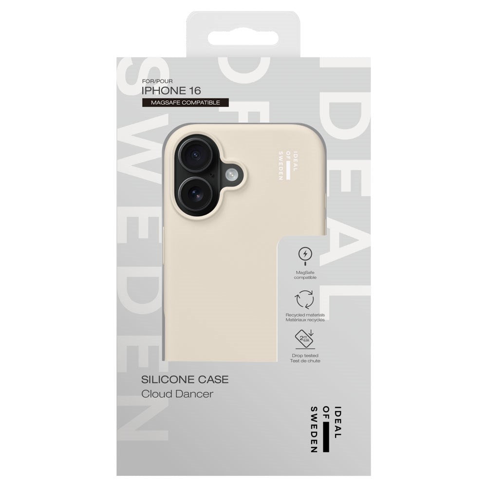 iPhone 16 iDeal Of Sweden Silicone Deksel - MagSafe Kompatibel - Cloud Dancer