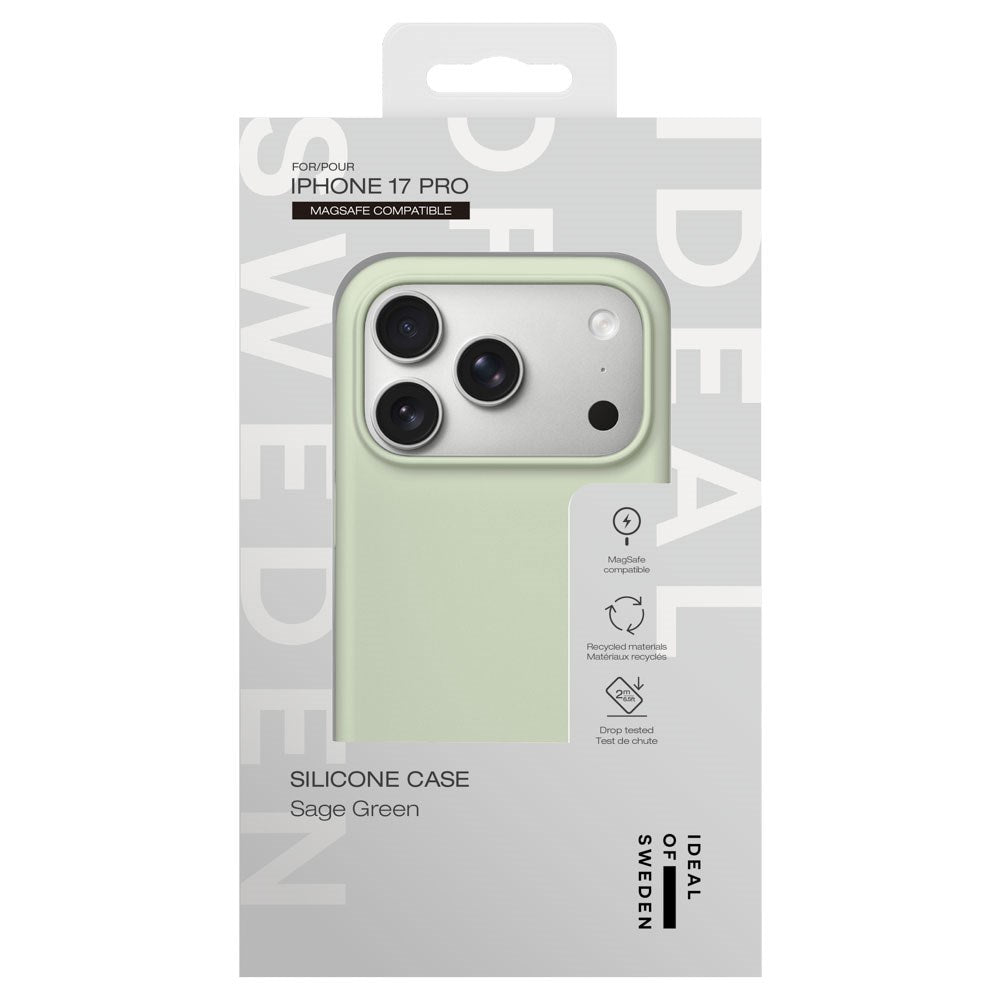 iPhone 17 Pro iDeal Of Sweden Silicone Deksel - MagSafe Kompatibel - Sage Green