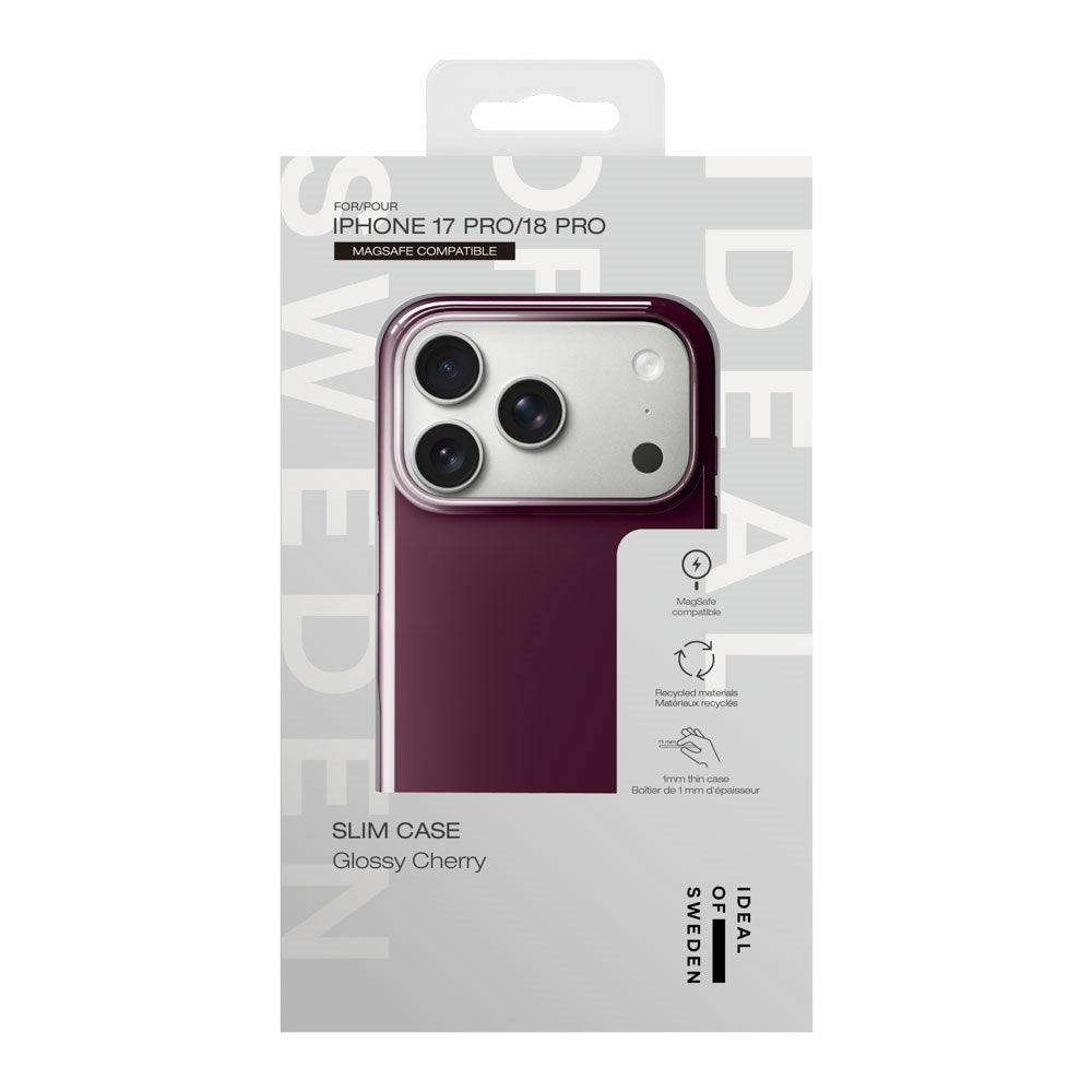 iPhone 18 Pro / 17 Pro iDeal of Sweden Slim Deksel - MagSafe Kompatibel - Glossy Cherry