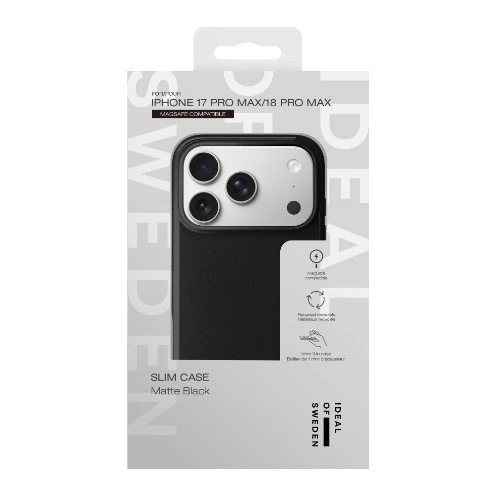 iPhone 18 Pro Max / 17 Pro Max iDeal of Sweden Slim Deksel - MagSafe Kompatibel - Matte Black