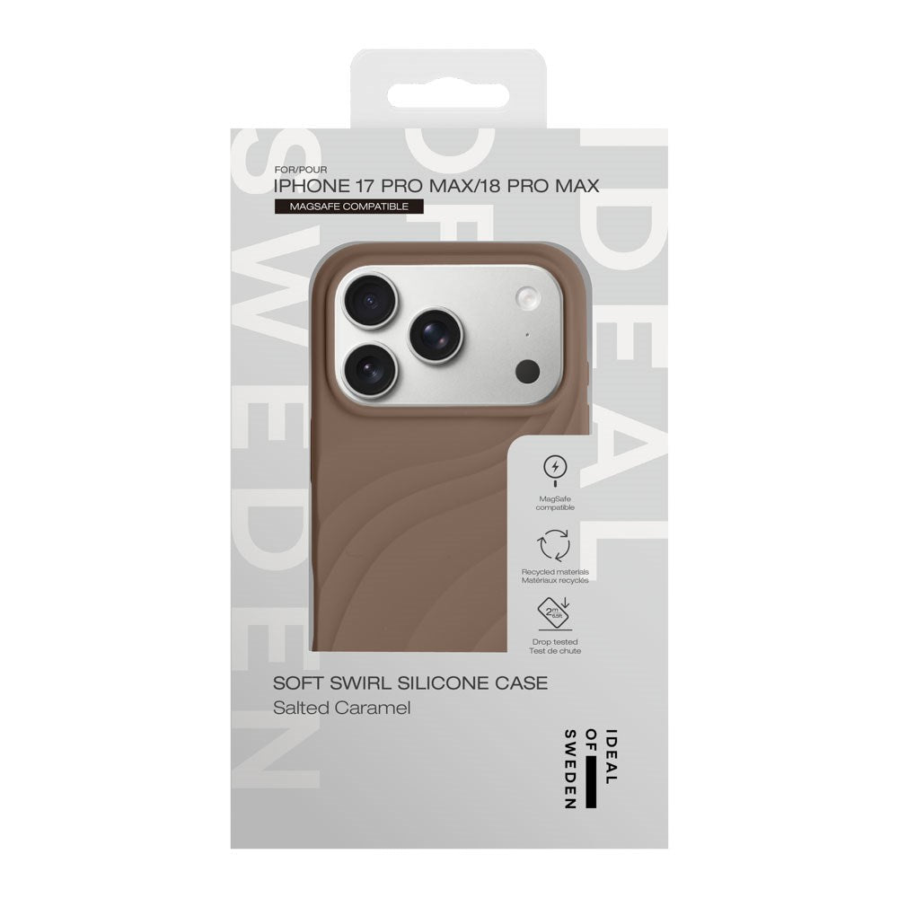 iPhone 18 Pro Max / 17 Pro Max iDeal of Sweden Soft Swirl Silicone Deksel - MagSafe Kompatibel - Salted Caramel