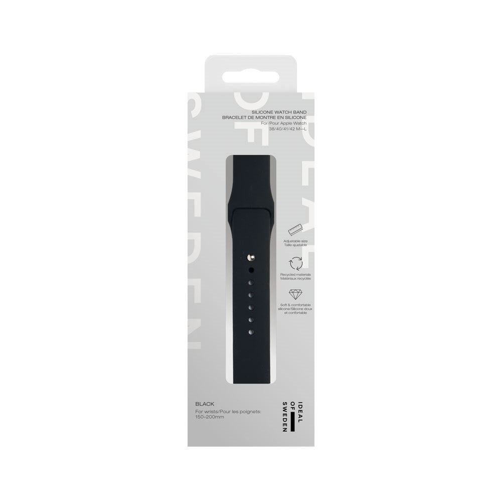 Apple Watch (38/40/SE/41/42mm) iDeal of Sweden Silikon Klokkerem - Størrelse M/L - Black