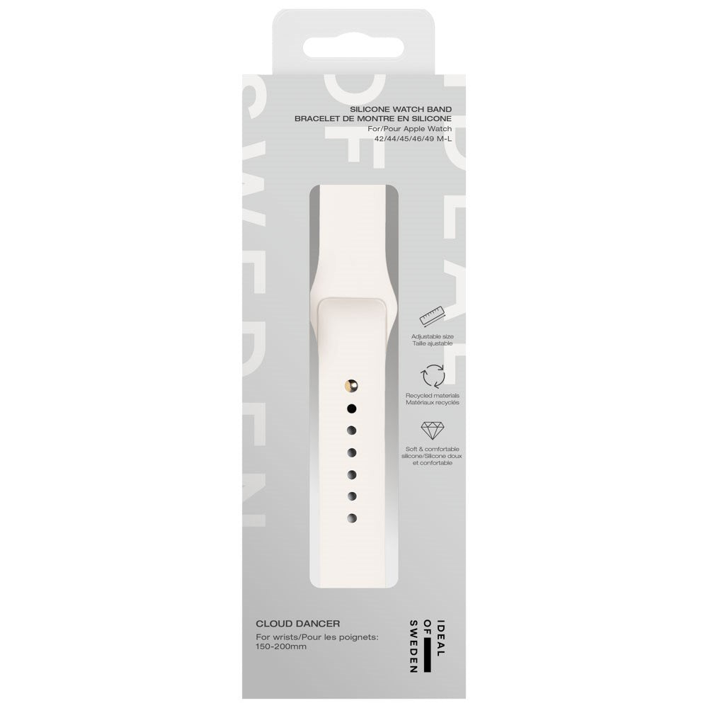 Apple Watch (42/44/SE/45/46/49mm) iDeal of Sweden Silikon Klokkerem - Størrelse M/L - Cloud Dancer