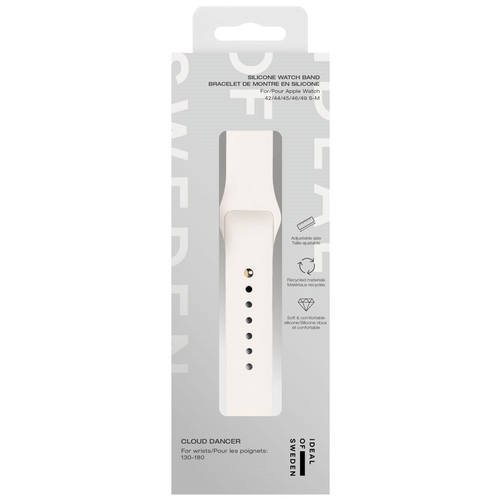 Apple Watch (42/44/SE/45/46/49mm) iDeal of Sweden Silikon Klokkerem - Størrelse S/M - Cloud Dancer