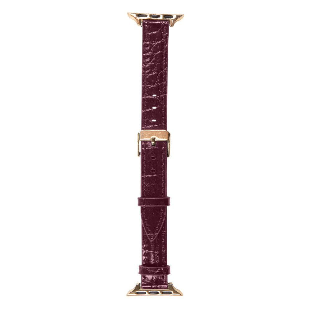 Apple Watch (38/40/SE/41/42mm) Vegan Leather Klokkerem - Fine Wine Croco