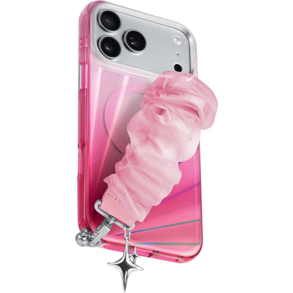 iPhone 18 Pro Max / 17 Pro Max LAUT NOVA GLOW Deksel med Stropp og Stjerne Smykke - MagSafe Kompatibel - Rosa