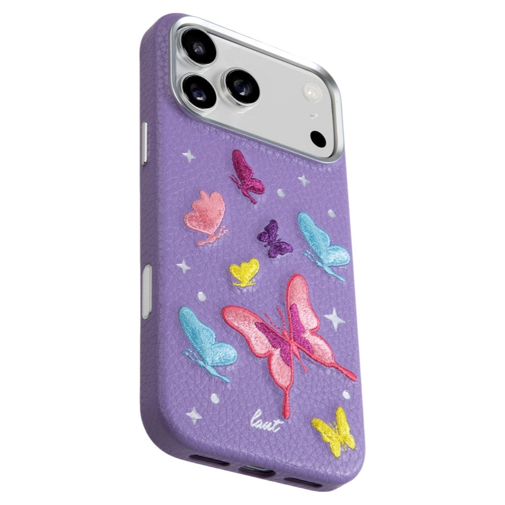 iPhone 18 Pro Max / 17 Pro Max LAUT TWINE EDGE Deksel med Stropp - MagSafe Kompatibel - Lilac Butterfly