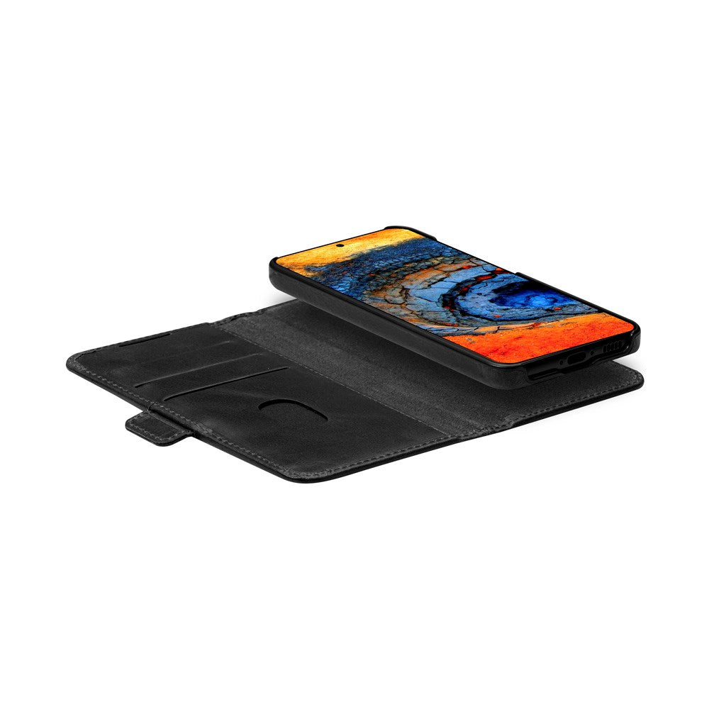 Samsung Galaxy S25 - dbramante1928 Lynge Ekte Skinn 2-i-1 Flip Deksel - Black