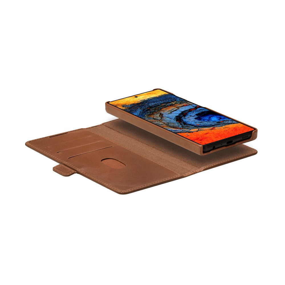 Samsung Galaxy S25 Ultra - dbramante1928 Lynge Ekte Skinn 2-i-1 Flip Deksel - Tan