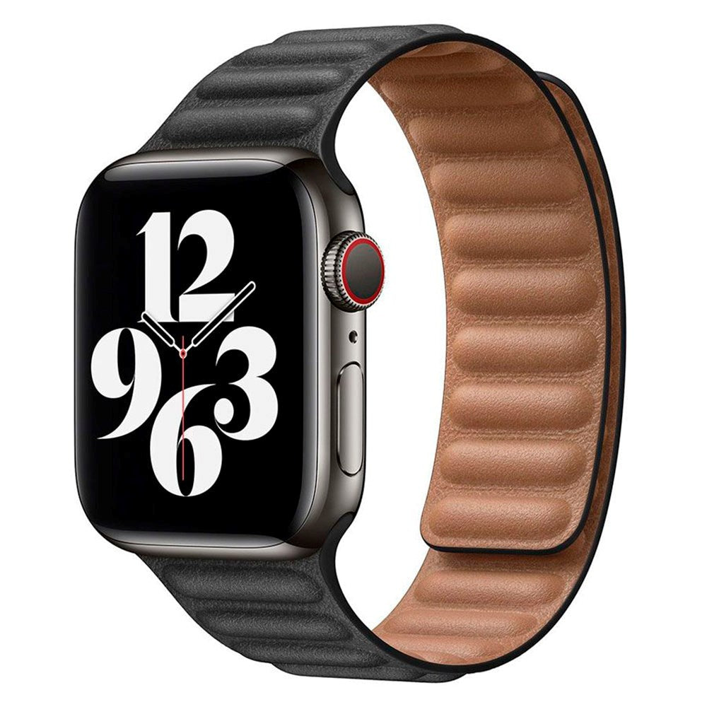 Lippa Apple Watch (42/44/SE/45/46/49mm) Magnetisk Skinnreim - Svart