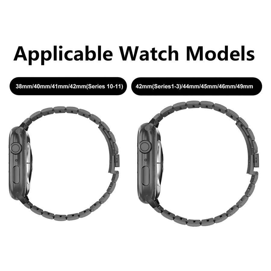 Lippa Apple Watch (38/40/SE/41/42mm) Rem i Rustfritt Stål - Svart