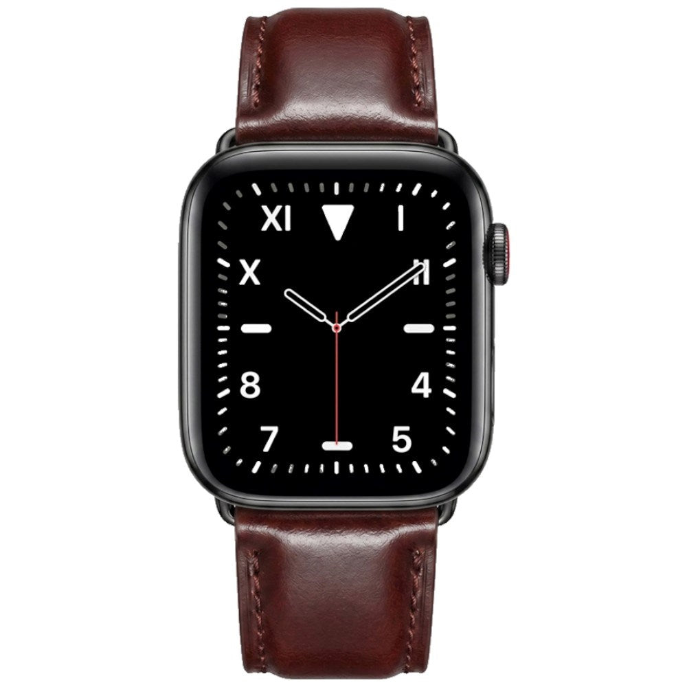 Apple Watch (42/44/45/46/49 mm) Lippa Klokkerem i Kunstskinn - Mørkebrun