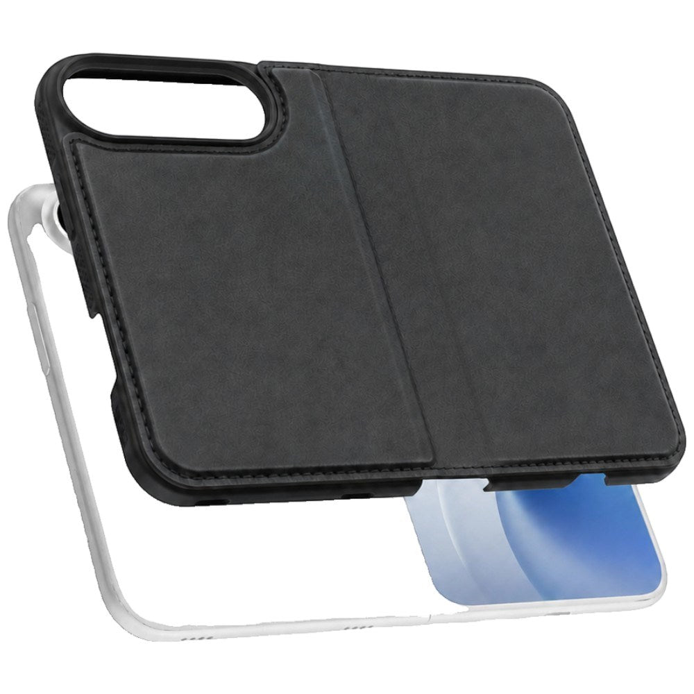 iPhone Duo Lippa Wallet i Kunstskinn med Flipdeksel - MagSafe Kompatibel - Svart