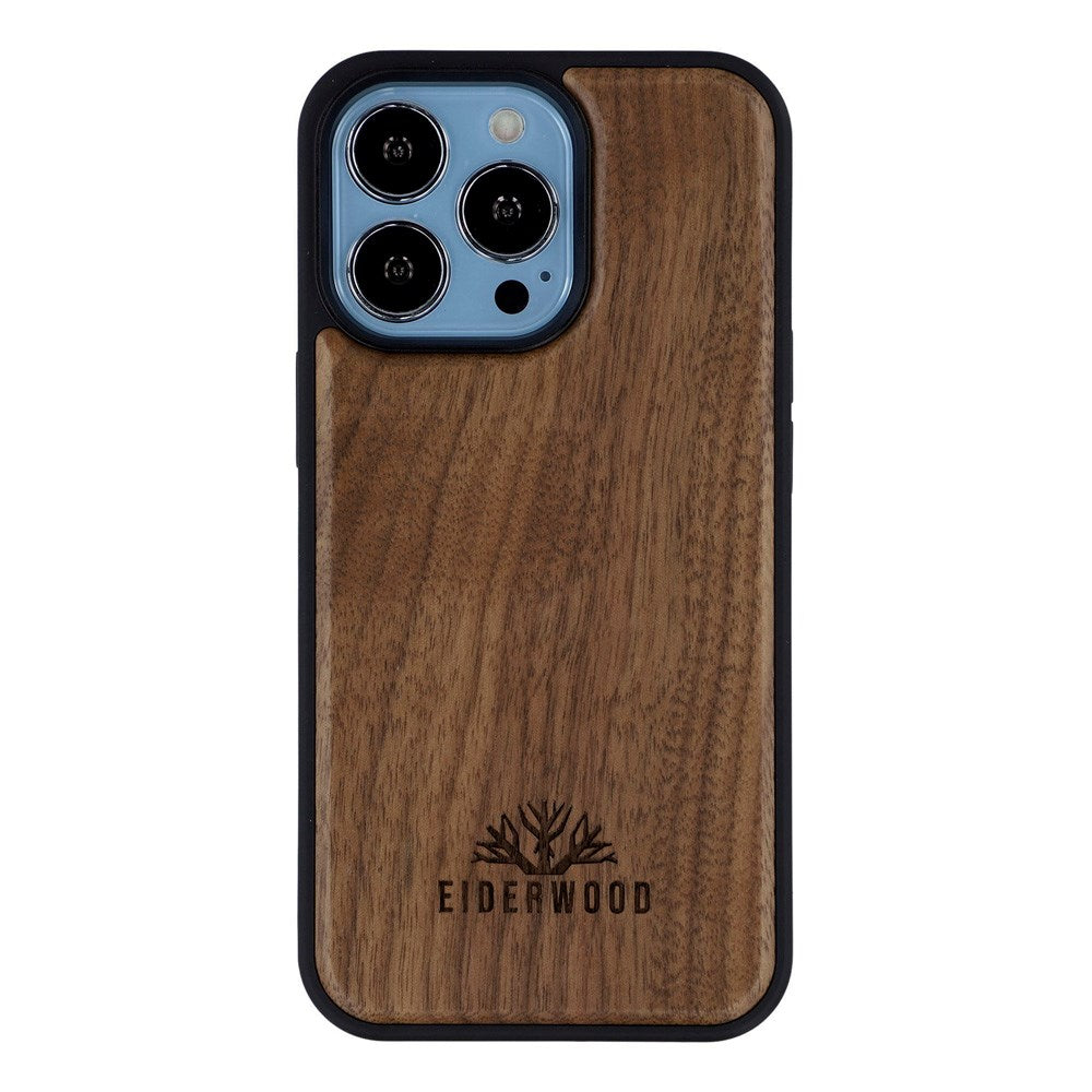 EIDERWOOD iPhone 14 Pro Magnetisk Tredeksel - MagSafe Kompatibel - Valnøtttre