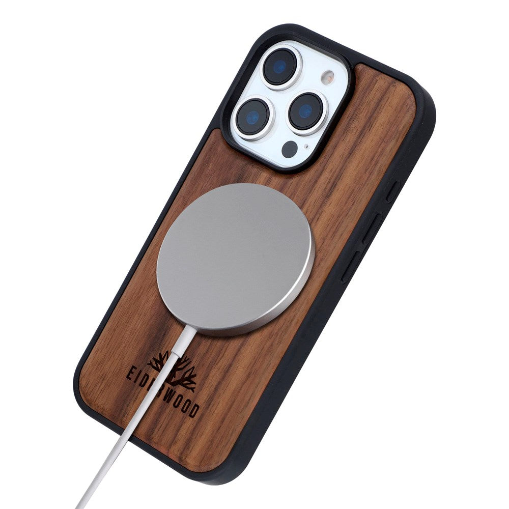 EIDERWOOD iPhone 16 Pro Magnetisk Tredeksel - MagSafe Kompatibel - Valnøtttre