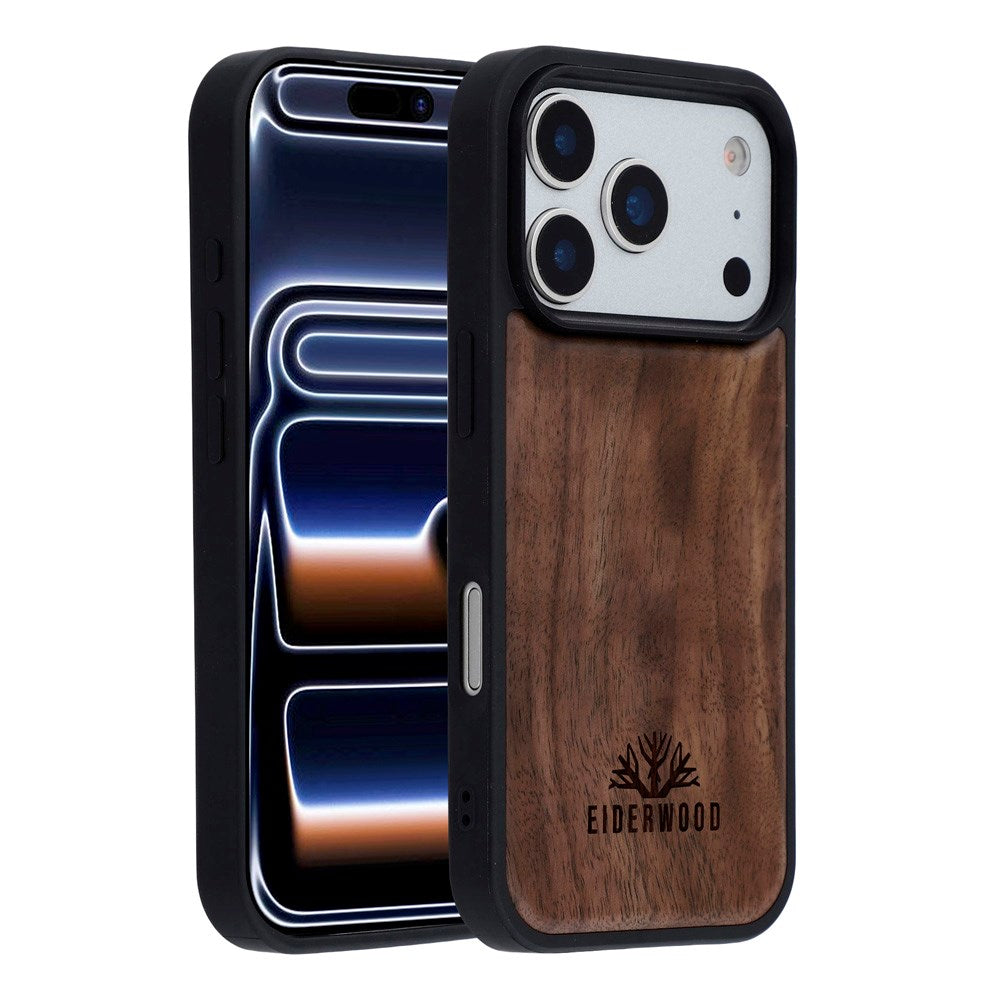 EIDERWOOD iPhone 17 Pro Magnetisk Tredeksel - MagSafe Kompatibel - Valnøtttre